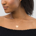 Engraved Silver Heart Necklace - Stronger
